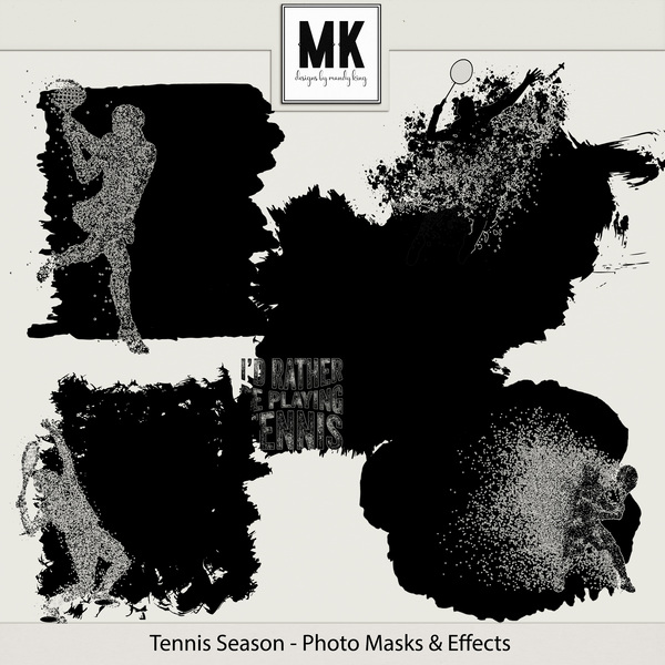 Tennis Season - Photo Masks & Effects Digital Art - Digital Scrapbooking Kits