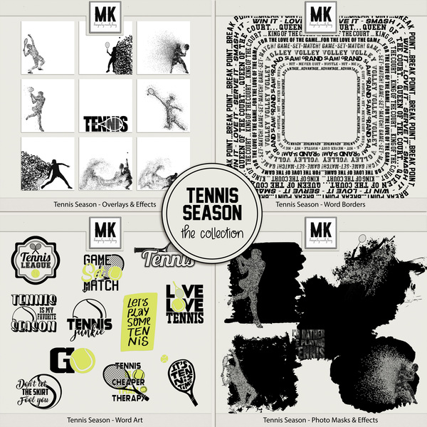 Tennis Season - The Collection Digital Art - Digital Scrapbooking Kits