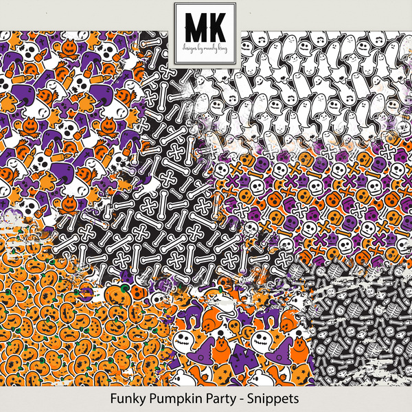 Funky Pumpkin Party - Snippets Digital Art - Digital Scrapbooking Kits
