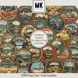 STATE Your Case - Cork Coasters