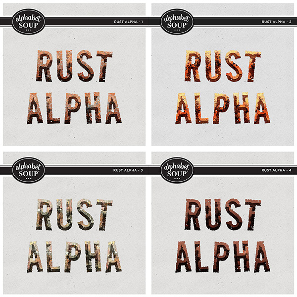 Rust Alpha Bundle Digital Art - Digital Scrapbooking Kits