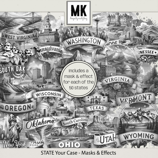 STATE Your Case - Masks & Effects Digital Art - Digital Scrapbooking Kits