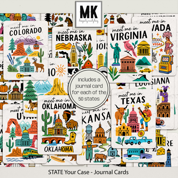 STATE Your Case - Journal  Cards Digital Art - Digital Scrapbooking Kits