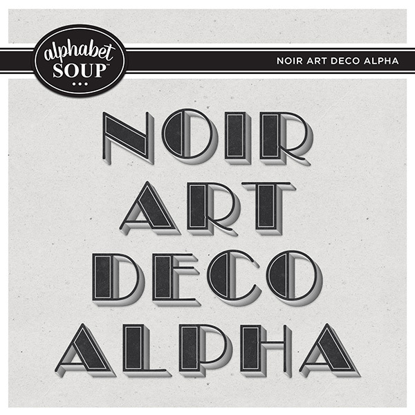 Noir Art Deco Alpha Digital Art - Digital Scrapbooking Kits