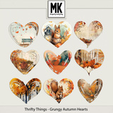 Thrifty Things - Grungy Autumn Hearts