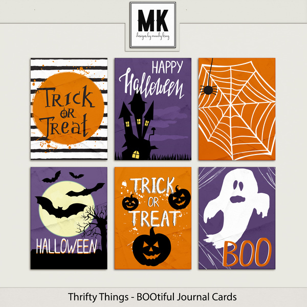 Thrifty Things - BOOtiful Journal Cards Digital Art - Digital Scrapbooking Kits