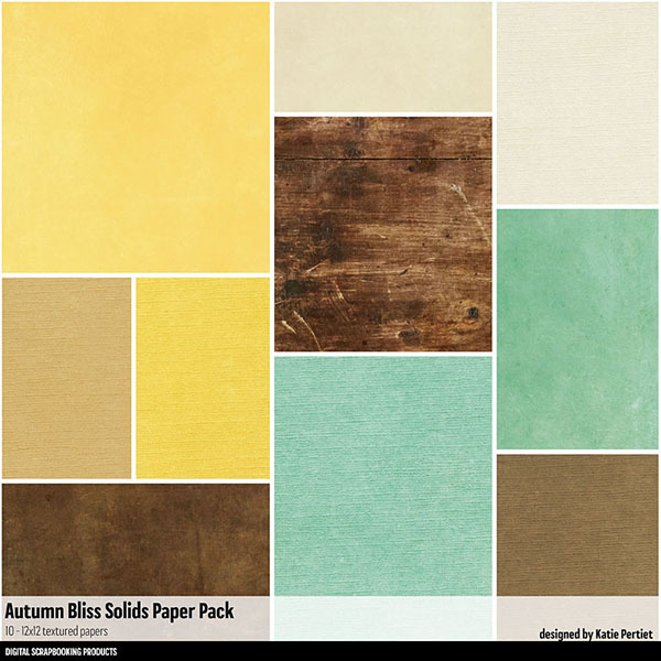 Autumn Bliss Solids Paper Pack Digital Art - Digital Scrapbooking Kits