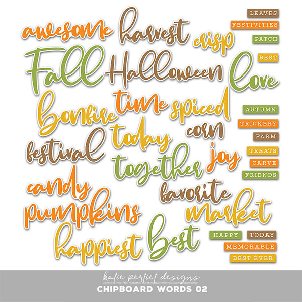 Chipboard Words 02 Digital Art - Digital Scrapbooking Kits