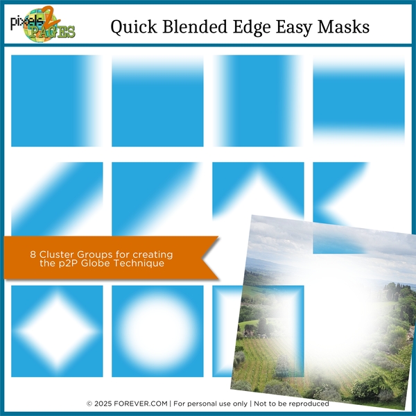 Quick Blended Edge Easy Masks Digital Art - Digital Scrapbooking Kits