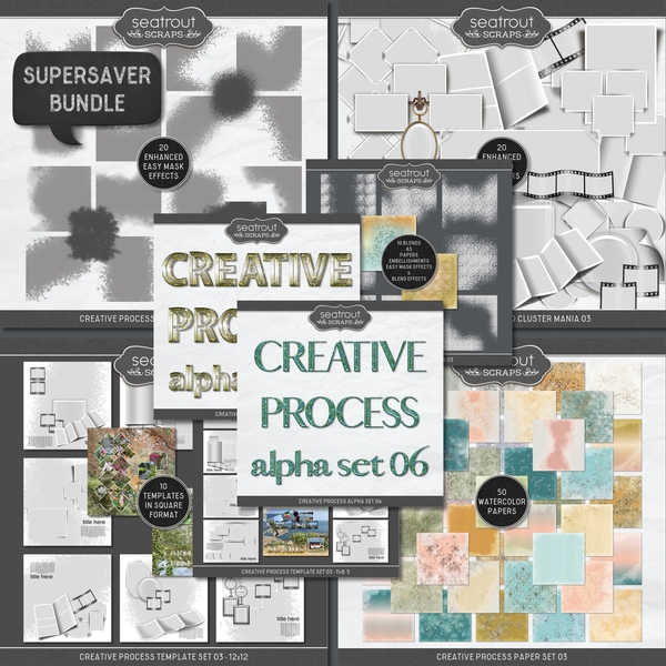 Creative Process Part 3 Supersaver Bundle Digital Art - Digital Scrapbooking Kits