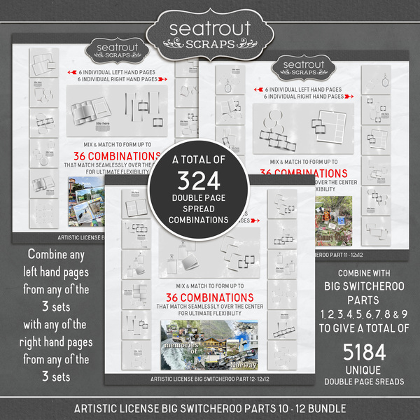 Artistic License Big Switcheroo Bundle 4 Digital Art - Digital Scrapbooking Kits