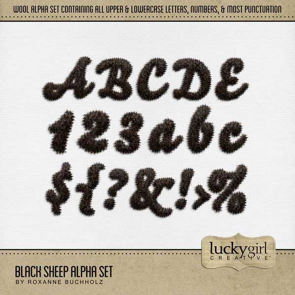 Black Sheep Alpha Set Digital Art - Digital Scrapbooking Kits
