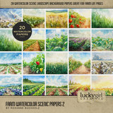 Farm Watercolor Scenic Papers 2