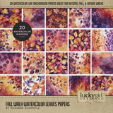 Fall Walk Watercolor Leaves Papers