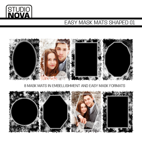 Easy Mask Mats Shaped 01 Digital Art - Digital Scrapbooking Kits