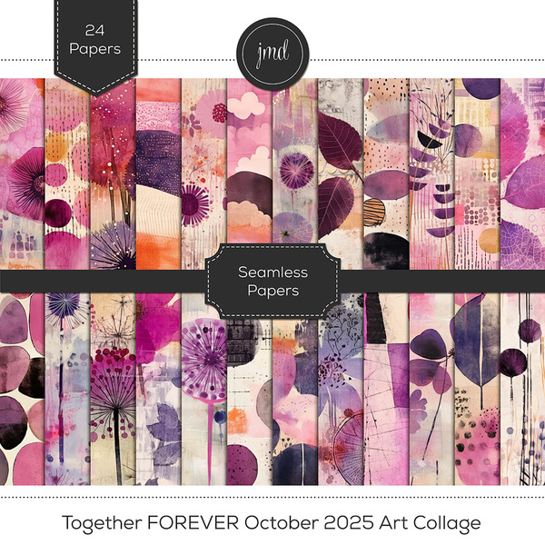 Together FOREVER October 2025 Art Collage Digital Art - Digital Scrapbooking Kits