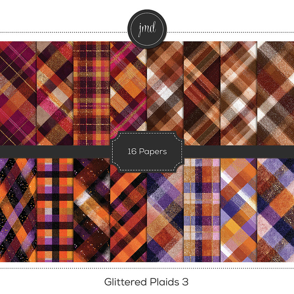 Glittered Plaids 3 Digital Art - Digital Scrapbooking Kits