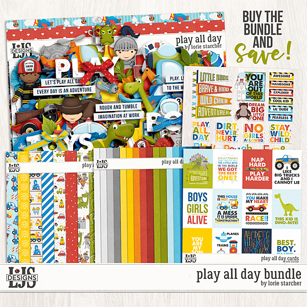 Play All Day Bundle Digital Art - Digital Scrapbooking Kits