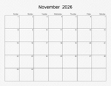 2026 - 2030 Edge to Edge Calendar 11x8.5