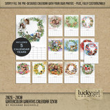 2026 - 2030 Watercolor Wreaths 12x18 Calendar