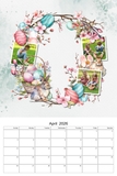 2026 - 2030 Watercolor Wreaths 12x18 Calendar