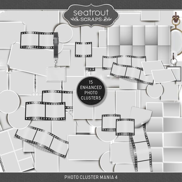 Photo Cluster Mania 4 Digital Art - Digital Scrapbooking Kits