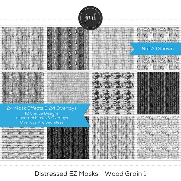 Distressed EZ Masks - Wood Grain 1 Digital Art - Digital Scrapbooking Kits