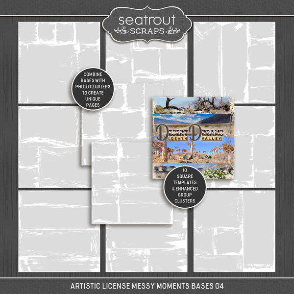 Artistic License Messy Moments Bases 04 Digital Art - Digital Scrapbooking Kits