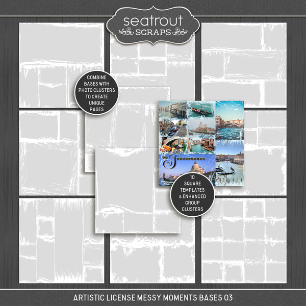 Artistic License Messy Moments Bases 03 Digital Art - Digital Scrapbooking Kits