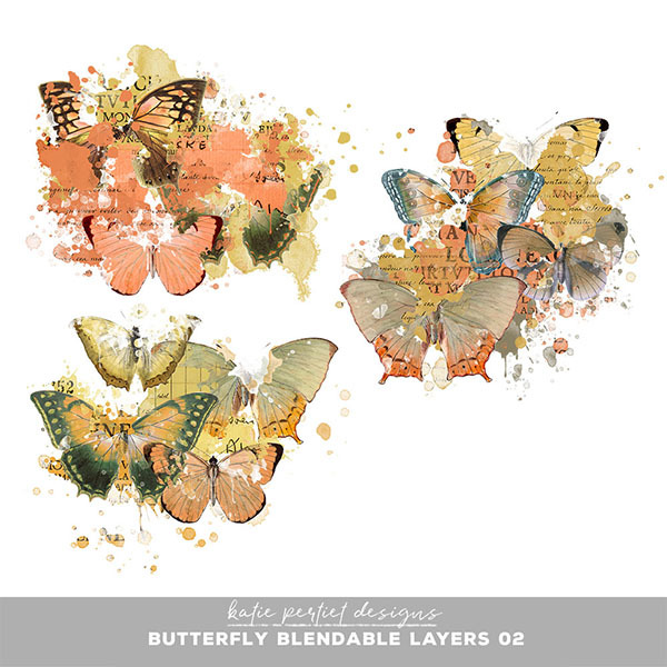 Butterfly Blendable Layers 02 Digital Art - Digital Scrapbooking Kits