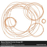 Messy Stitched Circles Orange 01