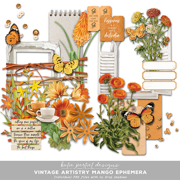 Vintage Artistry Mango Ephemera Digital Art - Digital Scrapbooking Kits