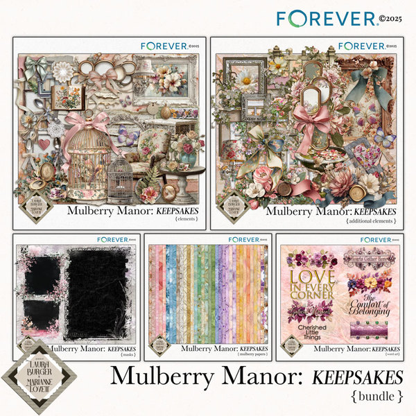 Mulberry Manor-Keepsakes Bundle Digital Art - Digital Scrapbooking Kits