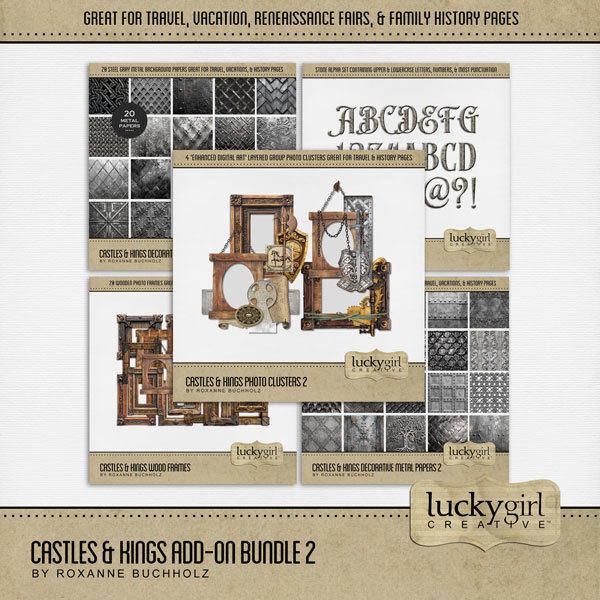 Castles & Kings Add-On Bundle 2 Digital Art - Digital Scrapbooking Kits