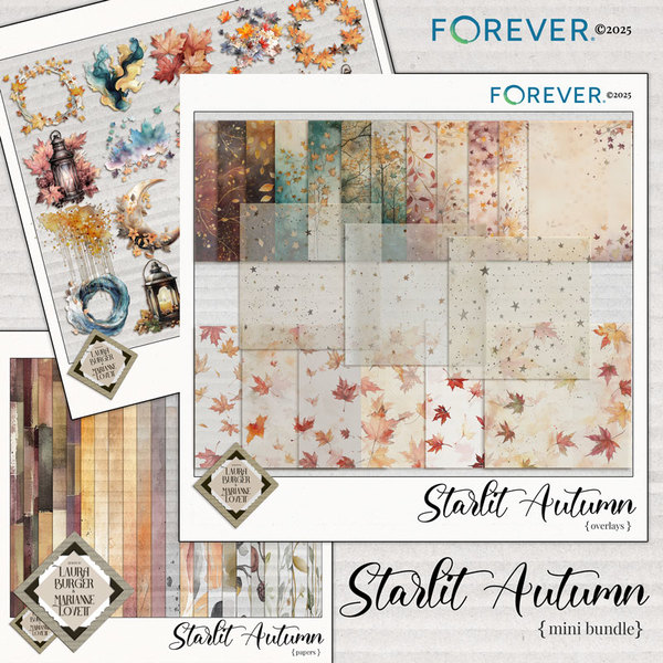 Starlit Autumn Mini Bundle Digital Art - Digital Scrapbooking Kits