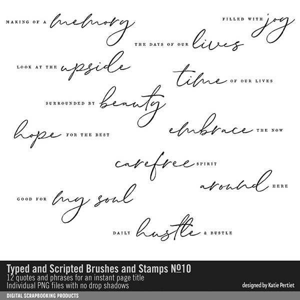 Typed and Scripted 10 Digital Art - Digital Scrapbooking Kits