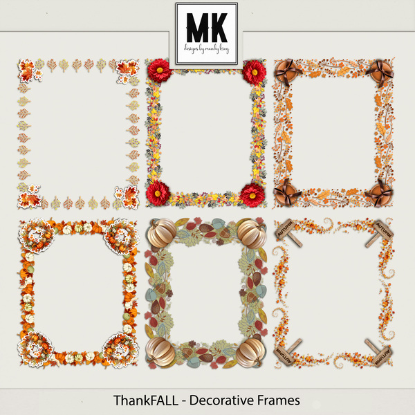 ThankFALL - Decorative Frames Digital Art - Digital Scrapbooking Kits