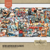 Retro Watercolor Elements