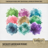 Succulents Watercolor Splashes