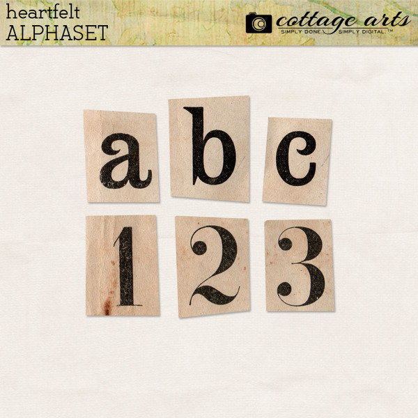 Heartfelt AlphaSet Digital Art - Digital Scrapbooking Kits