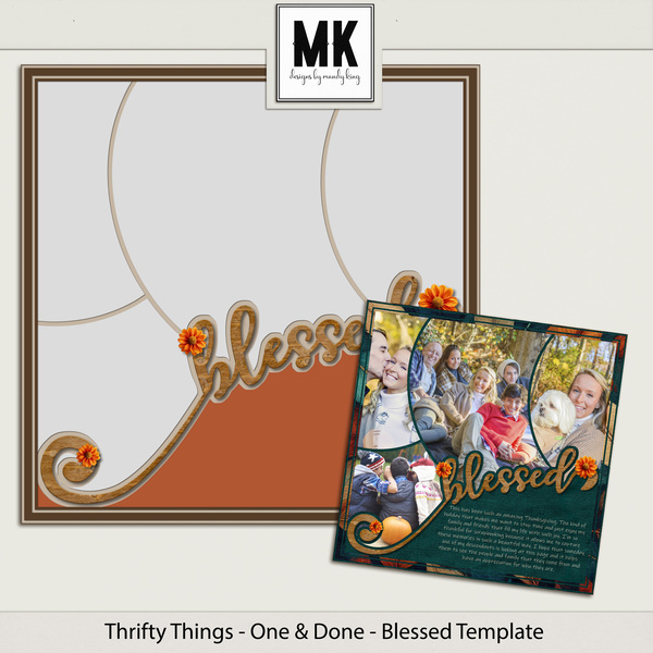 Thrifty Things - One & Done - Blessed Template Digital Art - Digital Scrapbooking Kits
