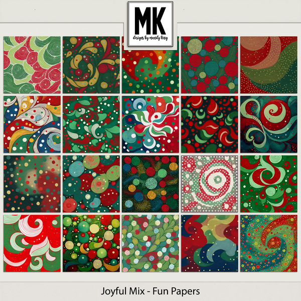 Joyful Mix - Fun Papers Digital Art - Digital Scrapbooking Kits