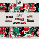 Thrifty Things - Folksy Holiday Papers & Tape