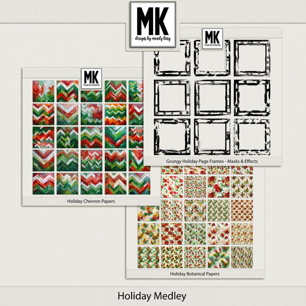 Holiday Medley Digital Art - Digital Scrapbooking Kits