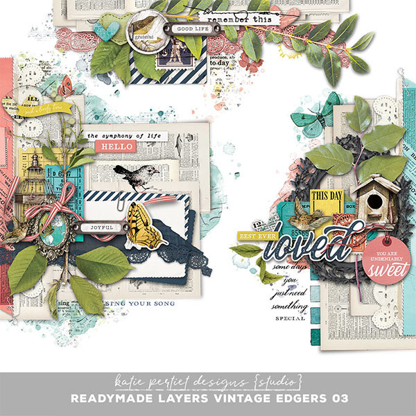 Readymade Layers Vintage Edgers 03 Digital Art - Digital Scrapbooking Kits
