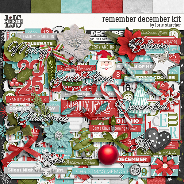 Remember December Kit Digital Art - Digital Scrapbooking Kits