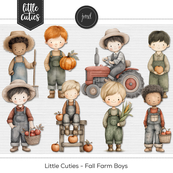 Little Cuties - Fall Farm Boys Digital Art - Digital Scrapbooking Kits