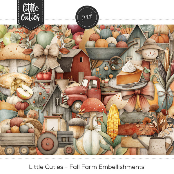Little Cuties - Fall Farm Embellishments Digital Art - Digital Scrapbooking Kits