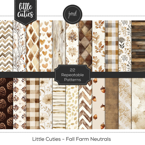 Little Cuties - Fall Farm Neutrals Digital Art - Digital Scrapbooking Kits