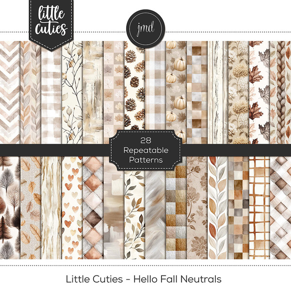 Little Cuties - Hello Fall Neutrals Digital Art - Digital Scrapbooking Kits
